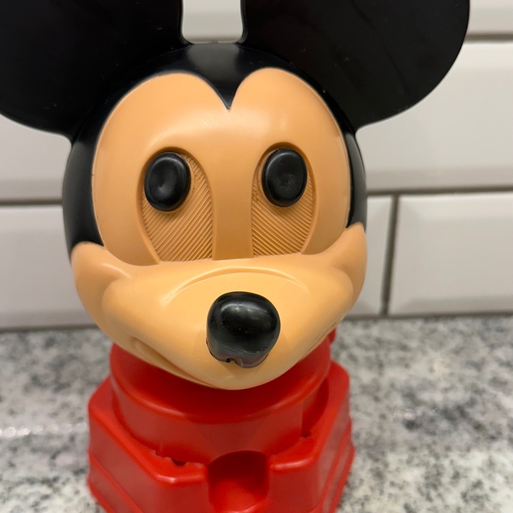 Disney Mickey Mouse Gumball Dispenser Red Vintage Walt Disney Prod Retro - Picture 2 of 10